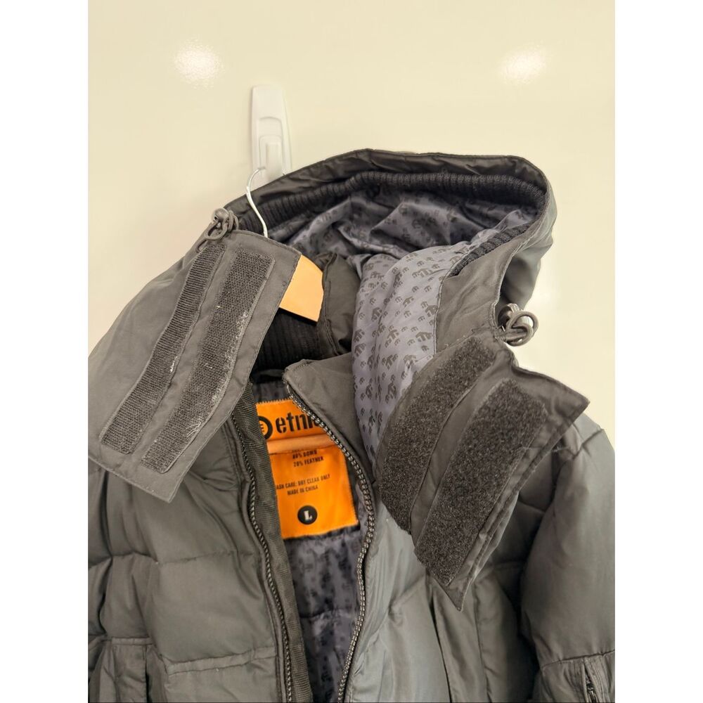 Vintage Etnies Down Puffer Jacket Men’s L Black - Picture 10 of 11